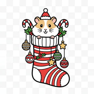 Christmas Hamster in Stocking Art