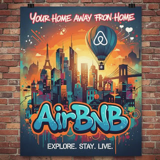 Graffiti Style City Poster for AirBnB