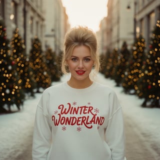 Vintage 1980s Woman in White Sweatshirt