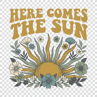 Retro Vintage Floral Sunburst Tee
