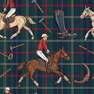 Vintage Equestrian Polo Pattern