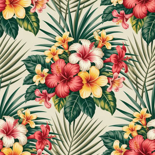 Vintage Tropical Floral Tumbler Pattern