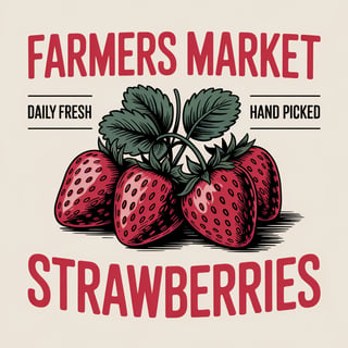 Vintage Farmers Market Strawberry Ad