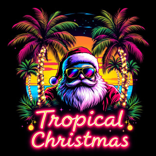 Retro 80s Tropical Christmas Design
