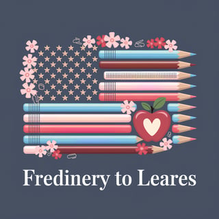 American Flag T-Shirt Design with Floral Tools