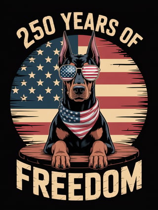 Patriotic Doberman Graphic Tee