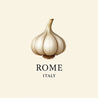 Minimalist Rome Garlic Botanical Design