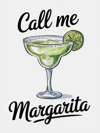 Watercolor Margarita Glass Illustration