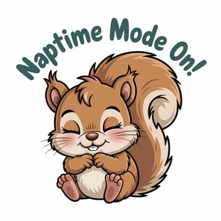 Sleepy Toddler Squirrel T-Shirt Design