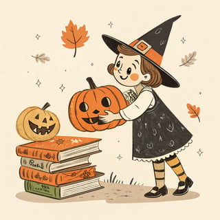 Vintage 1940s Halloween Illustration