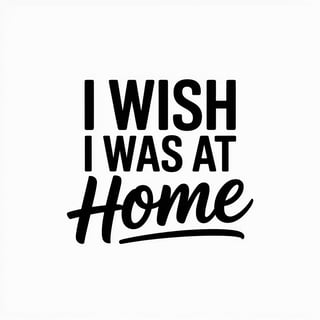 Minimalist 'I Wish I Was at Home' Quote