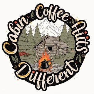 Rustic Camping Coffee Badge