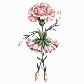 Botanical Ballerina Watercolor Fashion Art