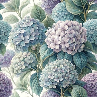 3D Hydrangeas in Soft Pastel Colors