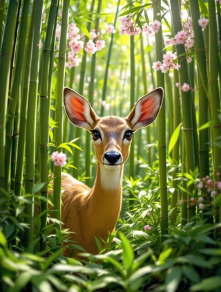 Shy Deer in Bamboo Grove