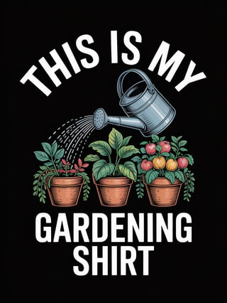 Gardening Shirt with Plant Illustration