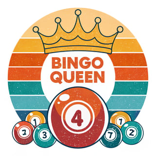 Vintage Bingo Queen Sunset Graphic