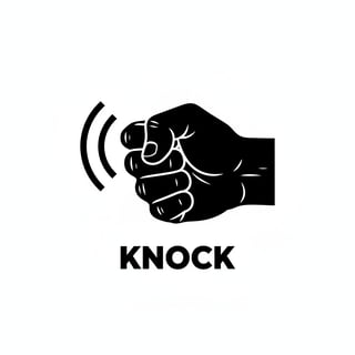 Black Graphic of Knocking Fist