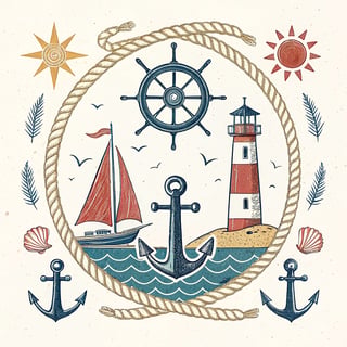 Vintage Nautical Nursery Art Print