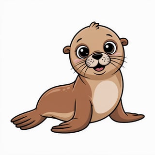 Cute Animated Sea Lion Illustration