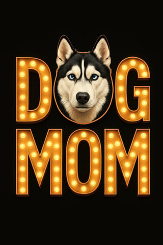 Golden Retro Dog Mom Light Design