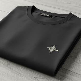 Camiseta negra con logo blanco elegante