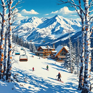 Vintage Alpine Travel Art