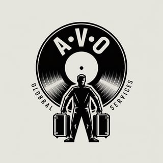 Emblem Circular Vinyl Record Logo