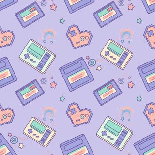 Retro Game Console Vector Pattern