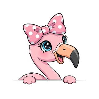 Cute Kawaii Flamingo Illustration