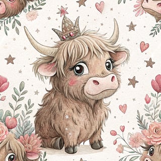 Snarky Highland Cow Illustration