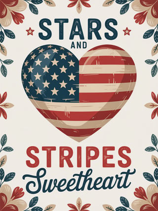 Patriotic Vintage Valentine's Day Card