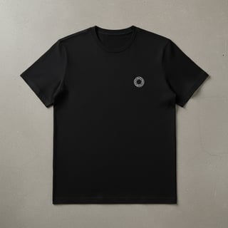 Camiseta negra con logo blanco elegante