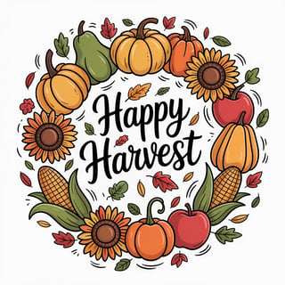 Autumn Harvest Doodle Design