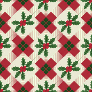 Crimson Plaid with Holly Berries