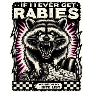 Fierce Engraved Raccoon Sticker Design