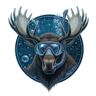 Hyper Realistic Moose Logo Vector