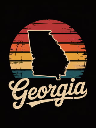 Retro Georgia Sunset T-Shirt Design