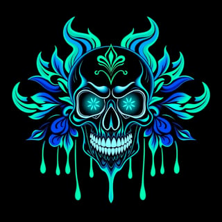 Symmetrical Fantasy Skull Illustration