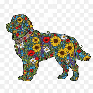 Boho Floral Newfoundland Illustration