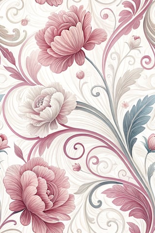 Flowing Pink and White Swirls