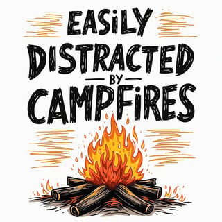 Easily Distracted by Campfires T-Shirt Design