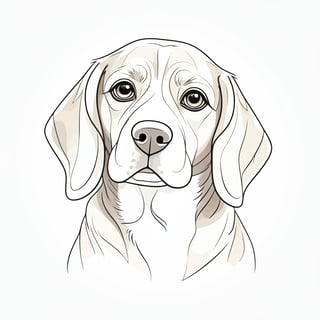 Beagle Line Art for Coloring
