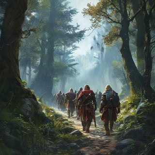 Dungeons and Dragons Adventurers in Forest