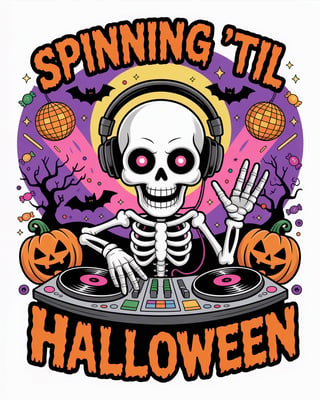 Skeleton DJ Halloween Party