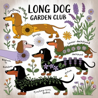 Long Dog Garden Club - Botanical Dachshunds