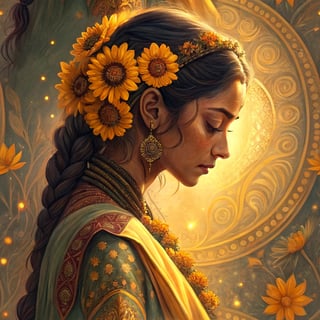 Elegant Indian Mother in Traditional Saree