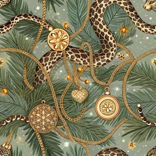 Abstract Leopard Print with Gold Medals