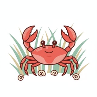 Bright Animated Crab Clip-Art