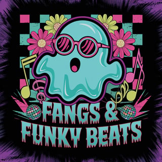 Groovy Neon Ghost with Retro Disco Vibe